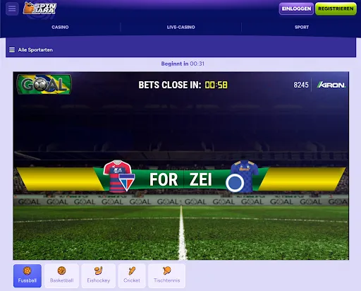 SpinBara Live Betting: For vs Zei – Platzieren Sie jetzt Ihre Wetten. Countdown läuft SpinBara Live Betting – For gegen Zei, Countdown zum Wettannahmeschluss
